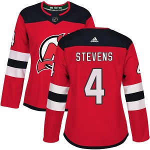 New Jersey Devils Scott Stevens Official Red Adidas Authentic Women's Home NHL Hockey Jersey