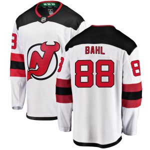 New Jersey Devils Kevin Bahl Official White Fanatics Branded Breakaway Adult Away NHL Hockey Jersey