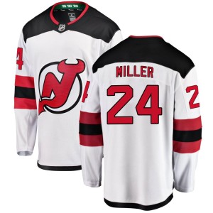 New Jersey Devils Colin Miller Official White Fanatics Branded Breakaway Adult Away NHL Hockey Jersey