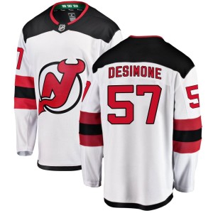 New Jersey Devils Nick DeSimone Official White Fanatics Branded Breakaway Youth Away NHL Hockey Jersey