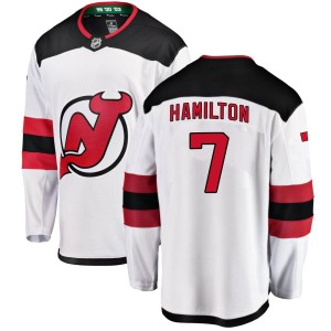 New Jersey Devils Dougie Hamilton Official White Fanatics Branded Breakaway Youth Away NHL Hockey Jersey
