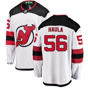 New Jersey Devils Erik Haula Official White Fanatics Branded Breakaway Youth Away NHL Hockey Jersey