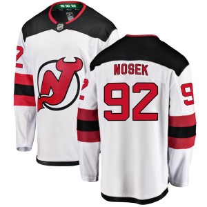 New Jersey Devils Tomas Nosek Official White Fanatics Branded Breakaway Youth Away NHL Hockey Jersey