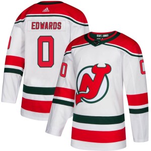 New Jersey Devils Ethan Edwards Official White Adidas Authentic Youth Alternate NHL Hockey Jersey