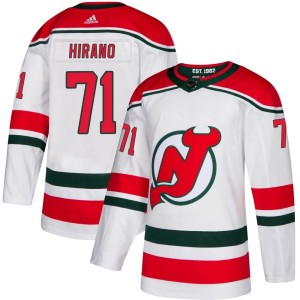 New Jersey Devils Yushiroh Hirano Official White Adidas Authentic Youth Alternate NHL Hockey Jersey
