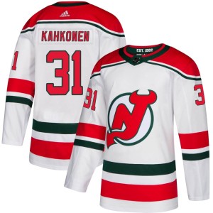 New Jersey Devils Kaapo Kahkonen Official White Adidas Authentic Youth Alternate NHL Hockey Jersey