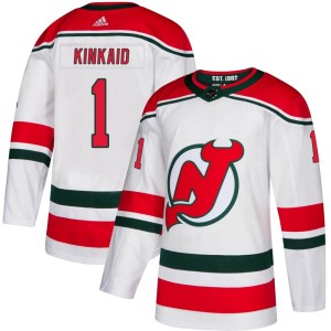 New Jersey Devils Keith Kinkaid Official White Adidas Authentic Youth Alternate NHL Hockey Jersey