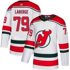 New Jersey Devils Samuel Laberge Official White Adidas Authentic Youth Alternate NHL Hockey Jersey
