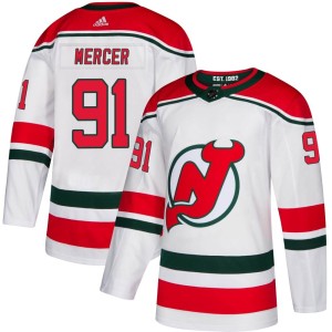 New Jersey Devils Dawson Mercer Official White Adidas Authentic Youth Alternate NHL Hockey Jersey