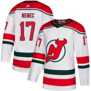 New Jersey Devils Simon Nemec Official White Adidas Authentic Youth Alternate NHL Hockey Jersey