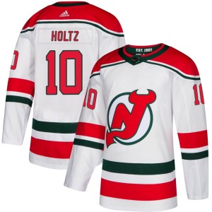 New Jersey Devils Alexander Holtz Official White Adidas Authentic Adult Alternate NHL Hockey Jersey