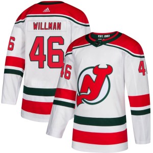 New Jersey Devils Max Willman Official White Adidas Authentic Adult Alternate NHL Hockey Jersey