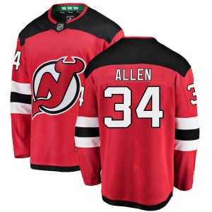 New Jersey Devils Jake Allen Official Red Fanatics Branded Breakaway Youth Home NHL Hockey Jersey