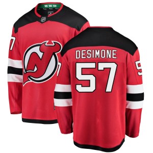 New Jersey Devils Nick DeSimone Official Red Fanatics Branded Breakaway Youth Home NHL Hockey Jersey