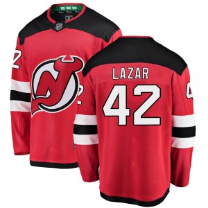New Jersey Devils Curtis Lazar Official Red Fanatics Branded Breakaway Youth Home NHL Hockey Jersey