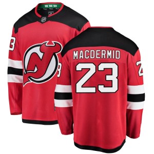 New Jersey Devils Kurtis MacDermid Official Red Fanatics Branded Breakaway Youth Home NHL Hockey Jersey