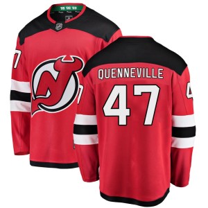 New Jersey Devils John Quenneville Official Red Fanatics Branded Breakaway Youth Home NHL Hockey Jersey