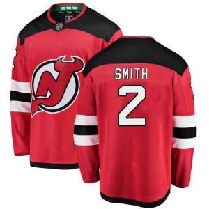 New Jersey Devils Brendan Smith Official Red Fanatics Branded Breakaway Youth Home NHL Hockey Jersey