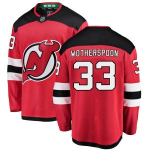 New Jersey Devils Tyler Wotherspoon Official Red Fanatics Branded Breakaway Youth Home NHL Hockey Jersey