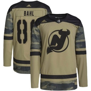 New Jersey Devils Kevin Bahl Official Camo Adidas Authentic Youth Military Appreciation Practice NHL Hockey Jersey
