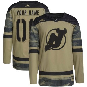 New Jersey Devils Custom Official Camo Adidas Authentic Youth Custom Military Appreciation Practice NHL Hockey Jersey