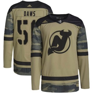 New Jersey Devils Nico Daws Official Camo Adidas Authentic Youth Military Appreciation Practice NHL Hockey Jersey