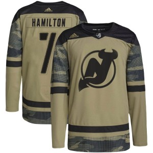 New Jersey Devils Dougie Hamilton Official Camo Adidas Authentic Youth Military Appreciation Practice NHL Hockey Jersey