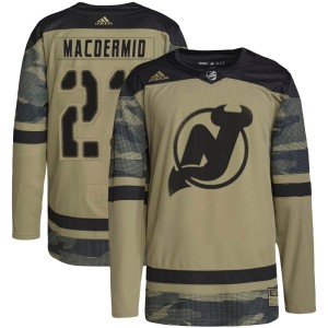 New Jersey Devils Kurtis MacDermid Official Camo Adidas Authentic Youth Military Appreciation Practice NHL Hockey Jersey