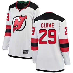 New Jersey Devils Ryane Clowe Official White Fanatics Branded Breakaway Women's Away NHL Hockey Jersey