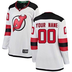 New Jersey Devils Custom Official White Fanatics Branded Breakaway Women's Custom Away NHL Hockey Jersey