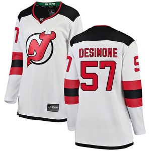 New Jersey Devils Nick DeSimone Official White Fanatics Branded Breakaway Women's Away NHL Hockey Jersey