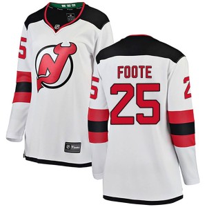 New Jersey Devils Nolan Foote Official White Fanatics Branded Breakaway Women's Away NHL Hockey Jersey