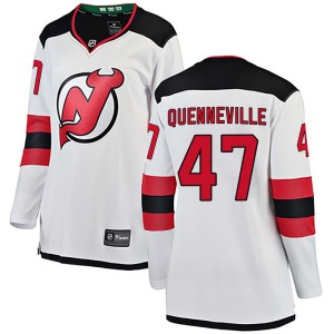 New Jersey Devils John Quenneville Official White Fanatics Branded Breakaway Women's Away NHL Hockey Jersey