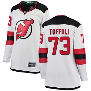 New Jersey Devils Tyler Toffoli Official White Fanatics Branded Breakaway Women's Away NHL Hockey Jersey