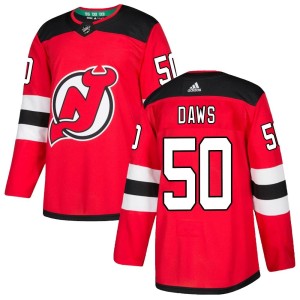 New Jersey Devils Nico Daws Official Red Adidas Authentic Youth Home NHL Hockey Jersey