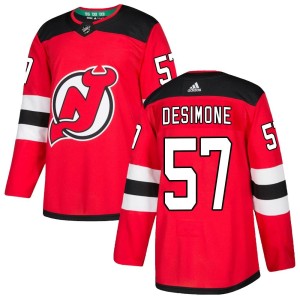 New Jersey Devils Nick DeSimone Official Red Adidas Authentic Youth Home NHL Hockey Jersey