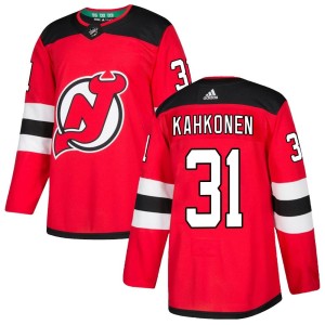 New Jersey Devils Kaapo Kahkonen Official Red Adidas Authentic Youth Home NHL Hockey Jersey