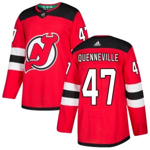 New Jersey Devils John Quenneville Official Red Adidas Authentic Youth Home NHL Hockey Jersey