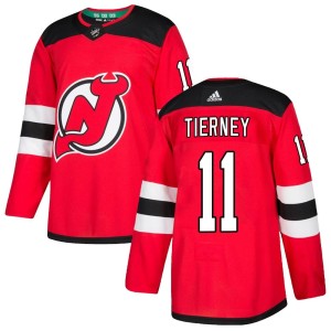 New Jersey Devils Chris Tierney Official Red Adidas Authentic Youth Home NHL Hockey Jersey