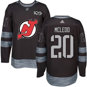 New Jersey Devils Michael McLeod Official Black Authentic Youth 1917-2017 100th Anniversary NHL Hockey Jersey