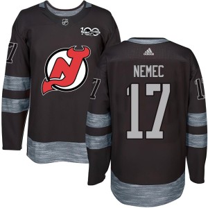 New Jersey Devils Simon Nemec Official Black Authentic Youth 1917-2017 100th Anniversary NHL Hockey Jersey