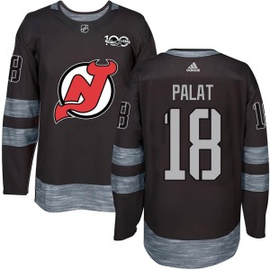 New Jersey Devils Ondrej Palat Official Black Authentic Youth 1917-2017 100th Anniversary NHL Hockey Jersey