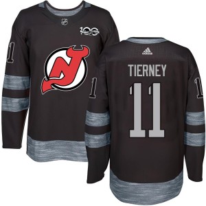 New Jersey Devils Chris Tierney Official Black Authentic Youth 1917-2017 100th Anniversary NHL Hockey Jersey