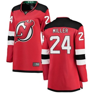 New Jersey Devils Colin Miller Official Red Fanatics Branded Breakaway Women's Home NHL Hockey Jersey