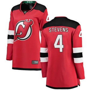 New Jersey Devils Scott Stevens Official Red Fanatics Branded Breakaway Women's Home NHL Hockey Jersey