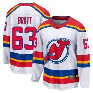 New Jersey Devils Jesper Bratt Official White Fanatics Branded Breakaway Adult Special Edition 2.0 NHL Hockey Jersey