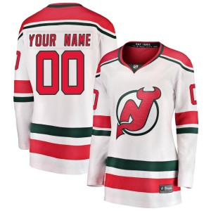 New Jersey Devils Custom Official White Fanatics Branded Breakaway Women's Custom Alternate NHL Hockey Jersey