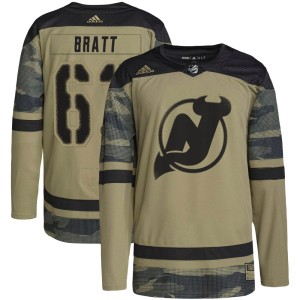 New Jersey Devils Jesper Bratt Official Camo Adidas Authentic Adult Military Appreciation Practice NHL Hockey Jersey
