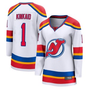 New Jersey Devils Keith Kinkaid Official White Fanatics Branded Breakaway Women's Special Edition 2.0 NHL Hockey Jersey