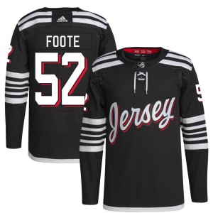 New Jersey Devils Cal Foote Official Black Adidas Authentic Youth 2021/22 Alternate Primegreen Pro Player NHL Hockey Jersey